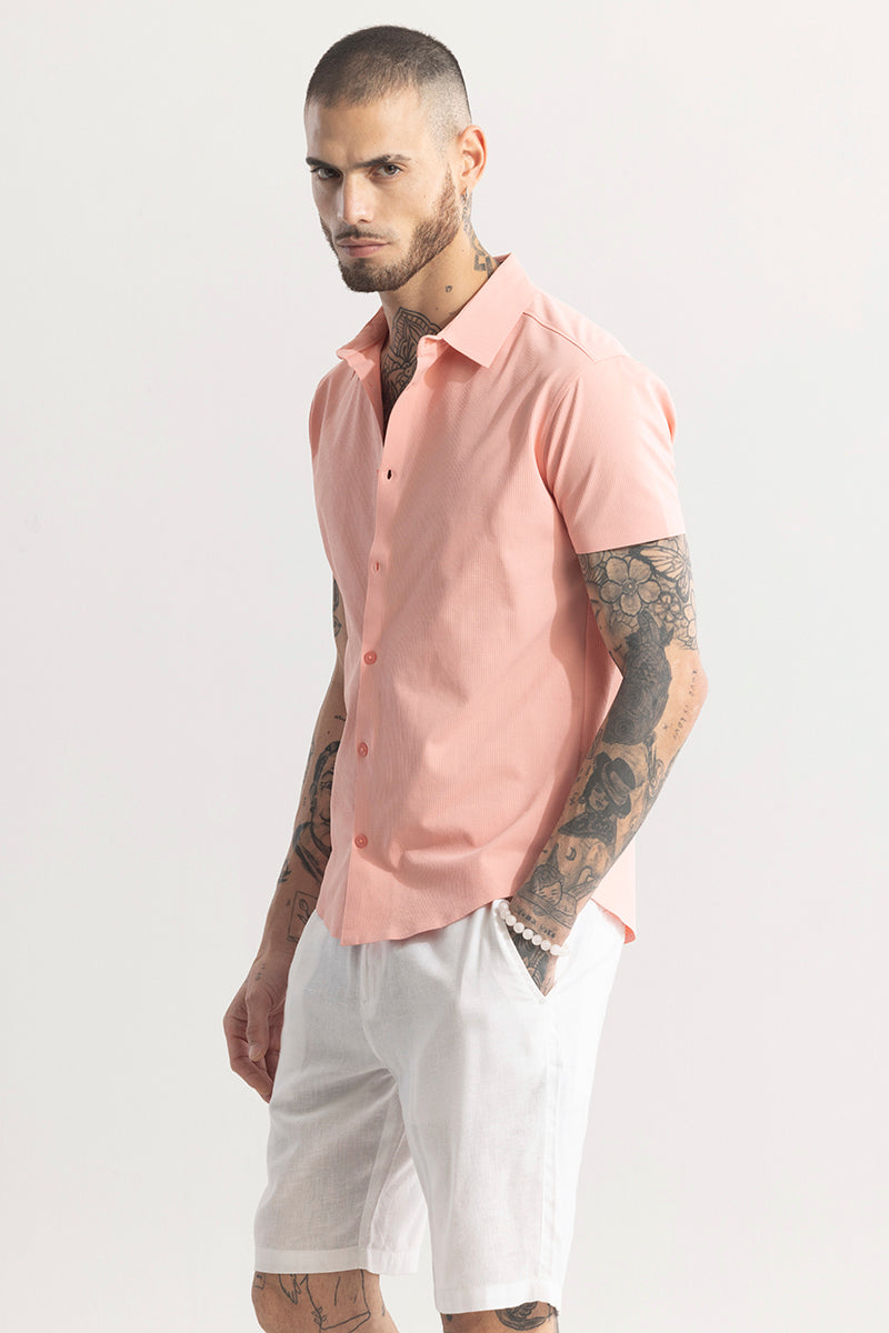 Sleek Threadique Peach Stitchless Shirt