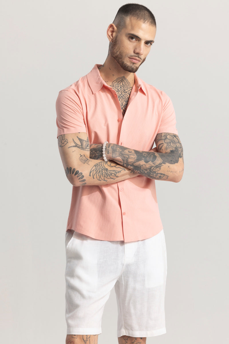 Sleek Threadique Peach Stitchless Shirt