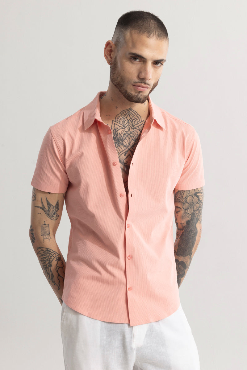 Sleek Threadique Peach Stitchless Shirt