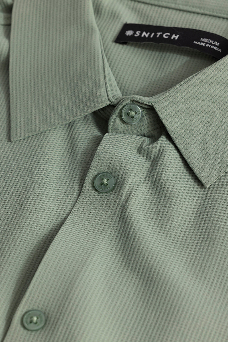 Sleek Threadique Green Stitchless Shirt