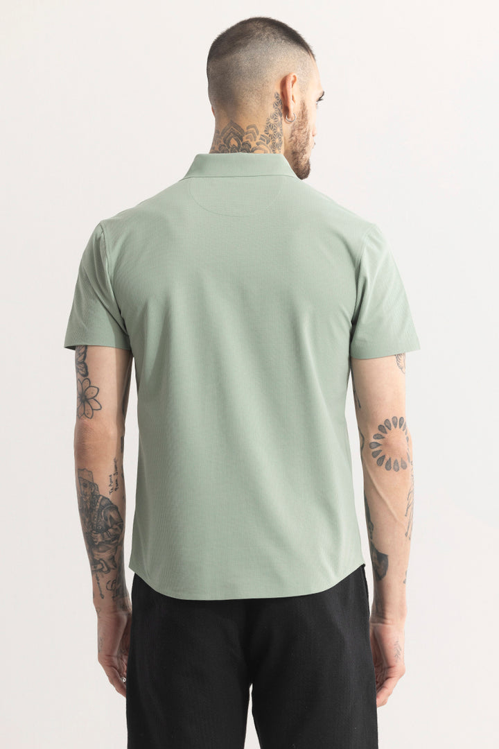 Sleek Threadique Green Stitchless Shirt