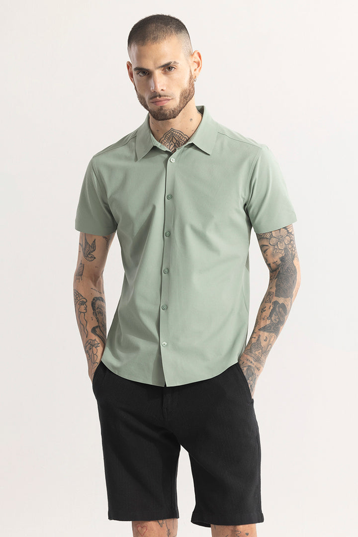 Sleek Threadique Green Stitchless Shirt