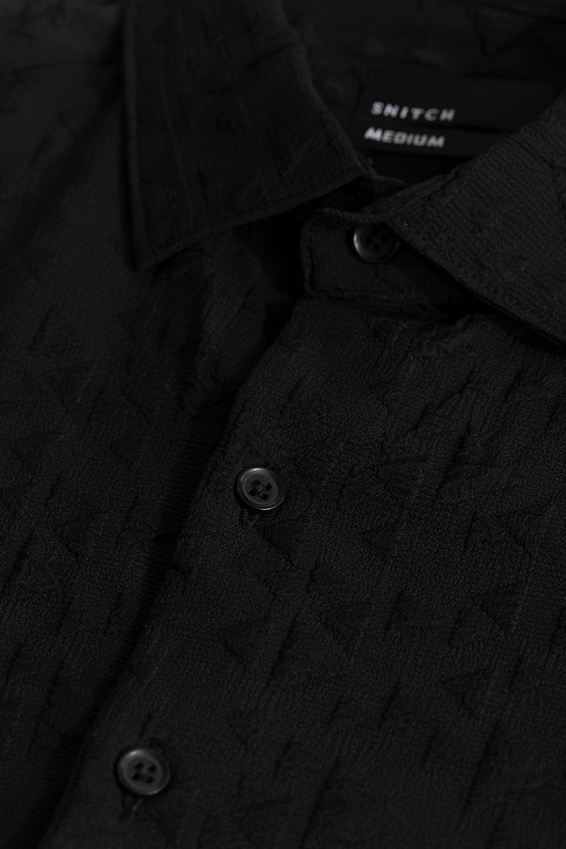 Abstractly Textured Black Shirt