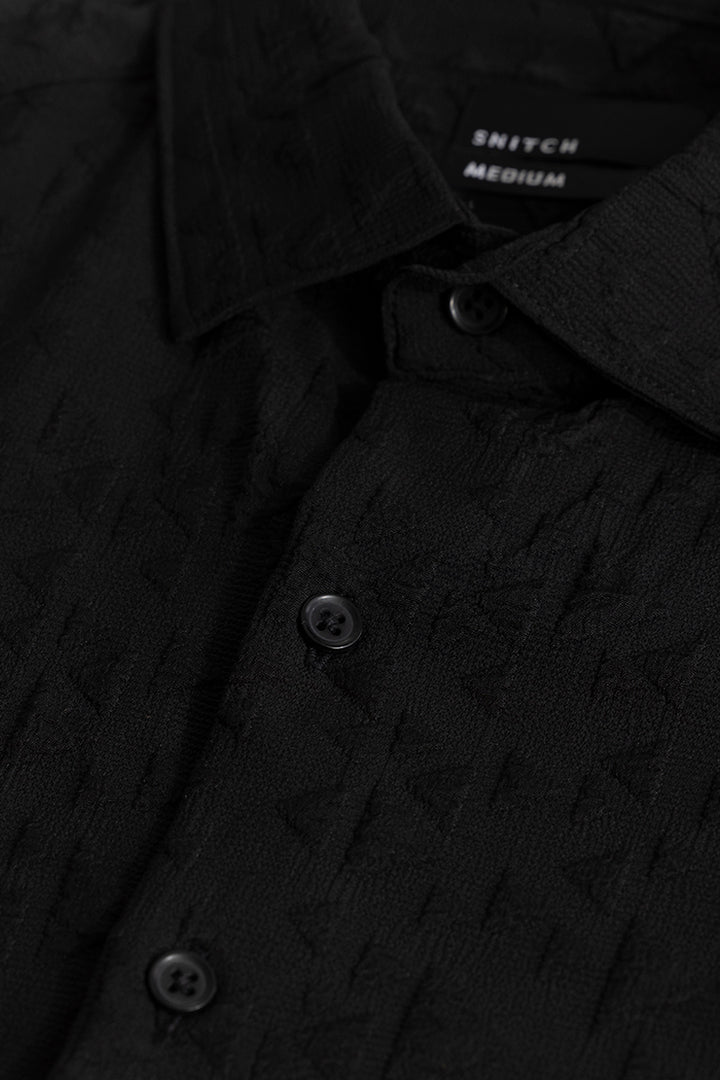 Abstractly Textured Black Shirt