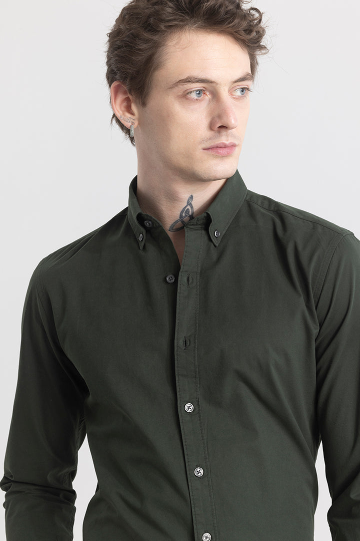 Shirtique Olive Shirt