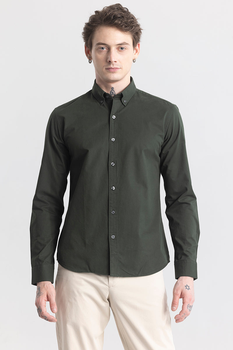 Shirtique Olive Shirt