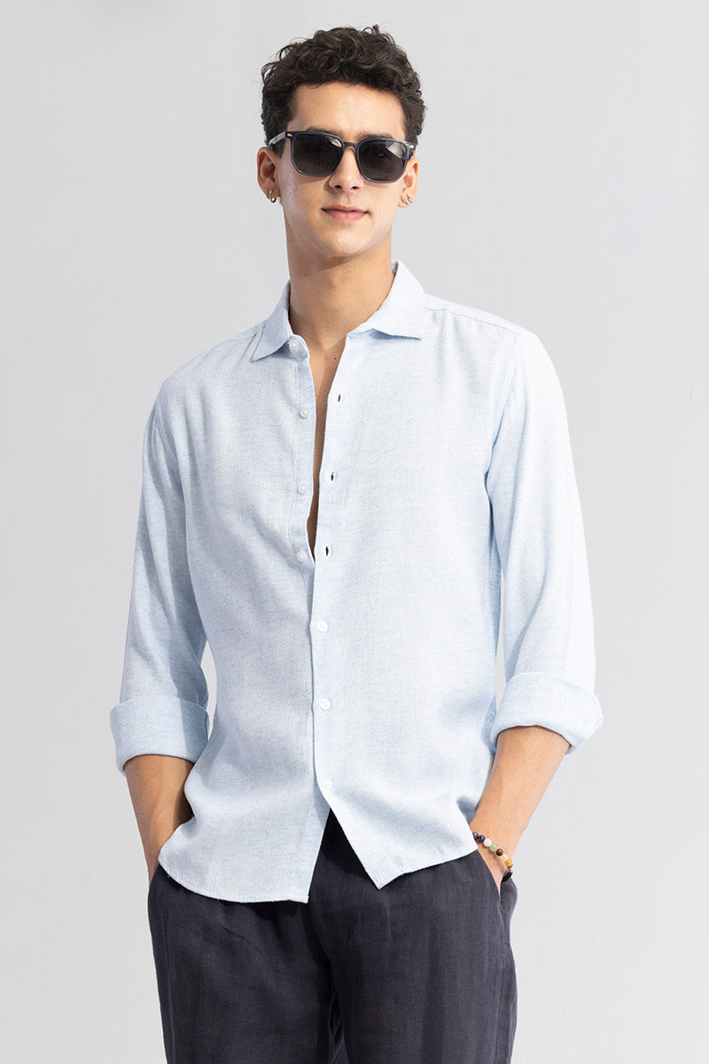 Buy Men's Linen Breeze Blue Shirt Online | SNITCH