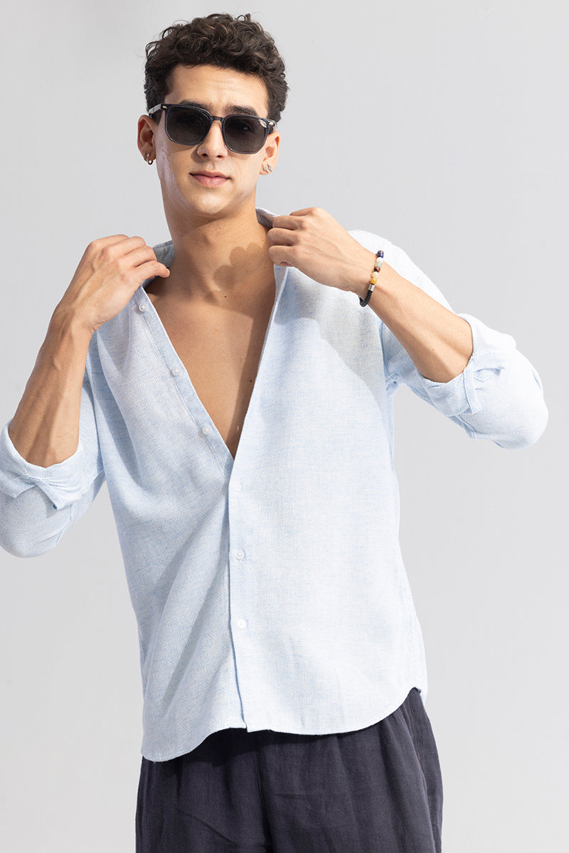 Buy Men's Linen Breeze Blue Shirt Online | SNITCH