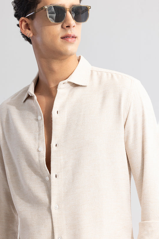 Buy Men's Linen Breeze Cream Shirt Online | SNITCH