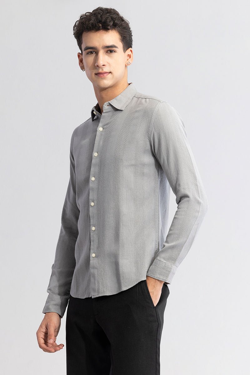 Cosmic Crush Grey Self Stripe Shirt