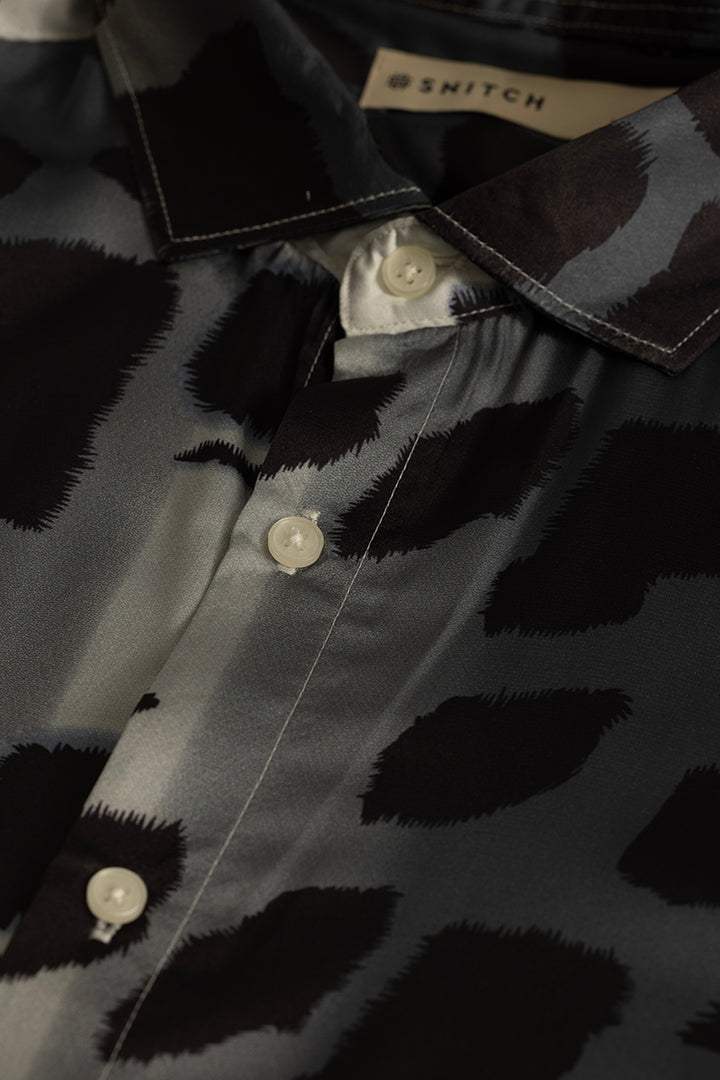 Nerissimo Grey Animal Print Shirt