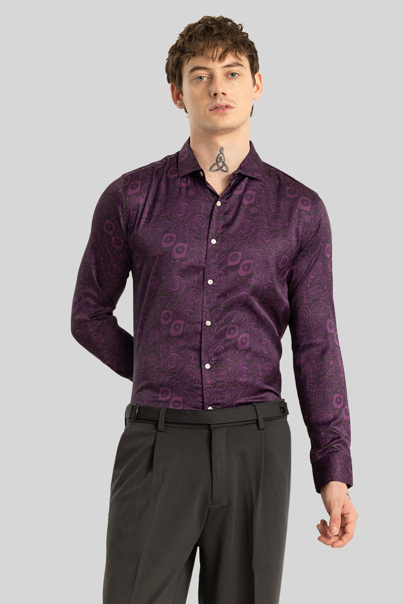 Vivace Purple Floral Shirt