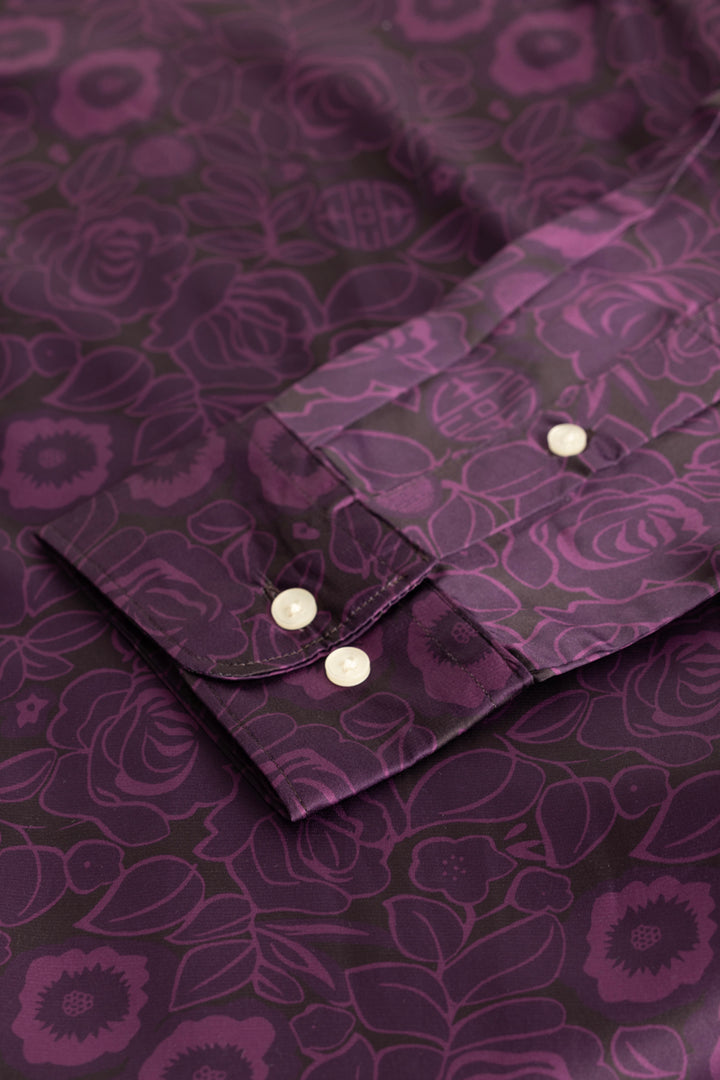 Vivace Purple Floral Shirt