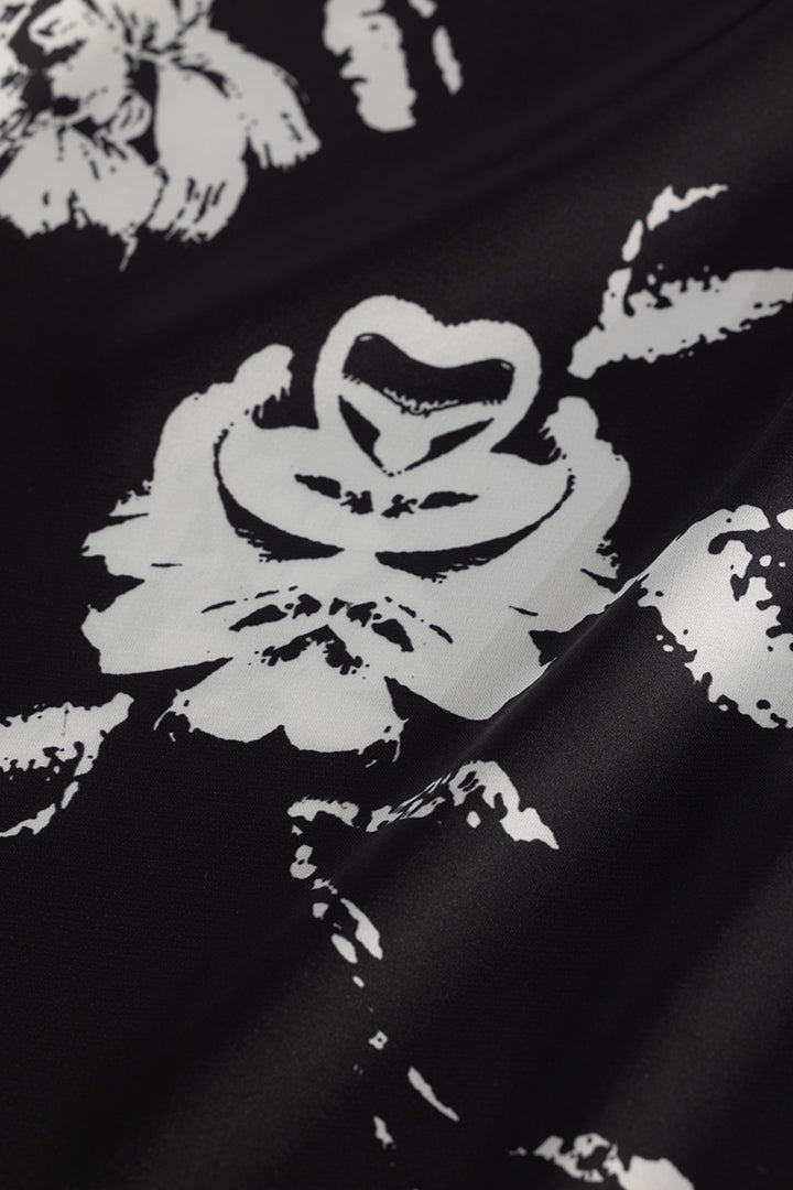 FloraNocturne Black Floral Shirt