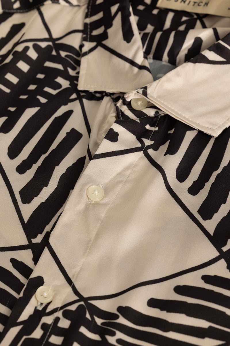 Kees Cream Geometric Shirt