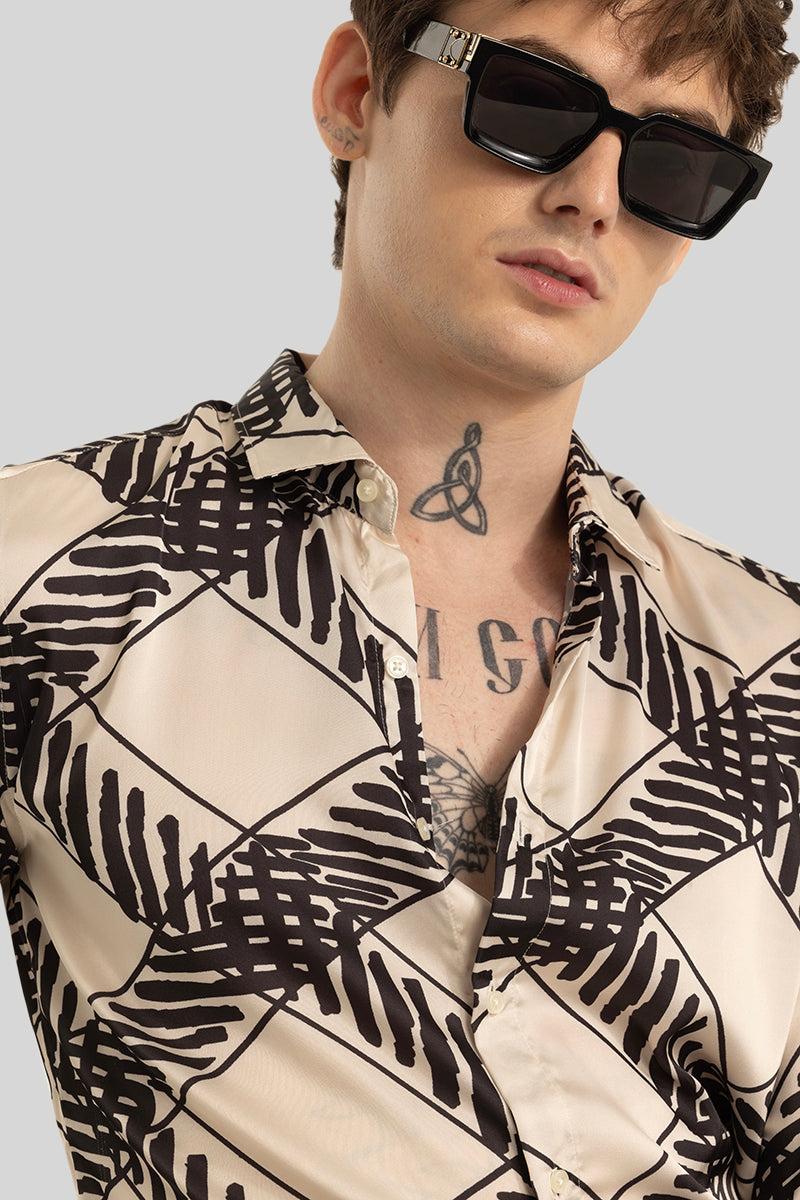 Kees Cream Geometric Shirt