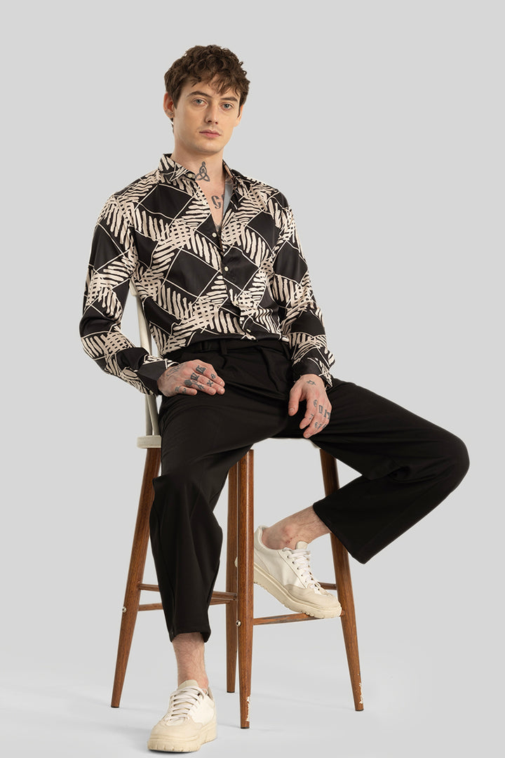 Kees Black Geometric Shirt