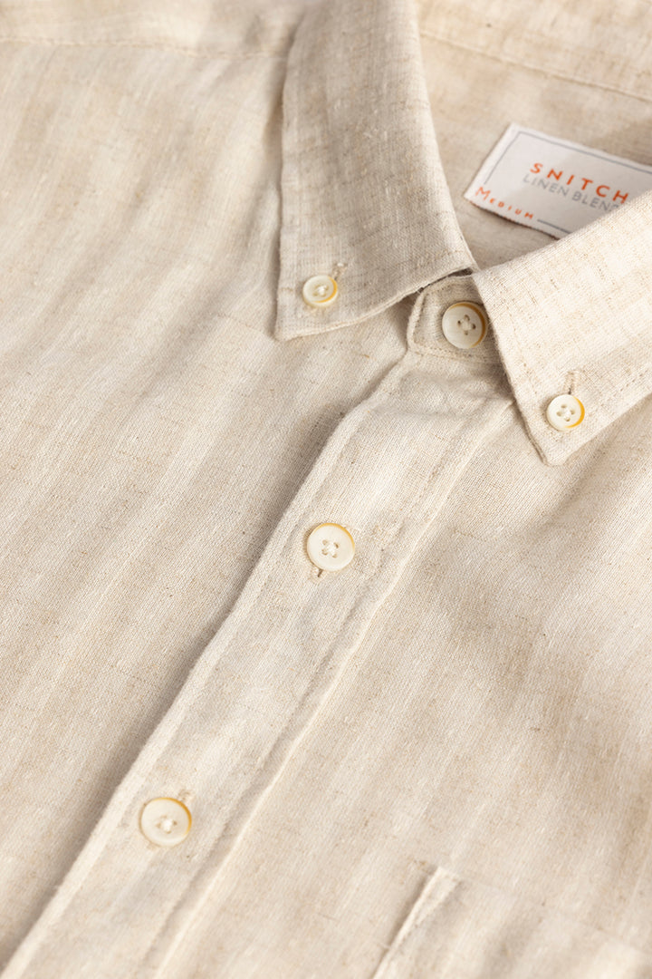 NanoStripe Beige Linen Shirt