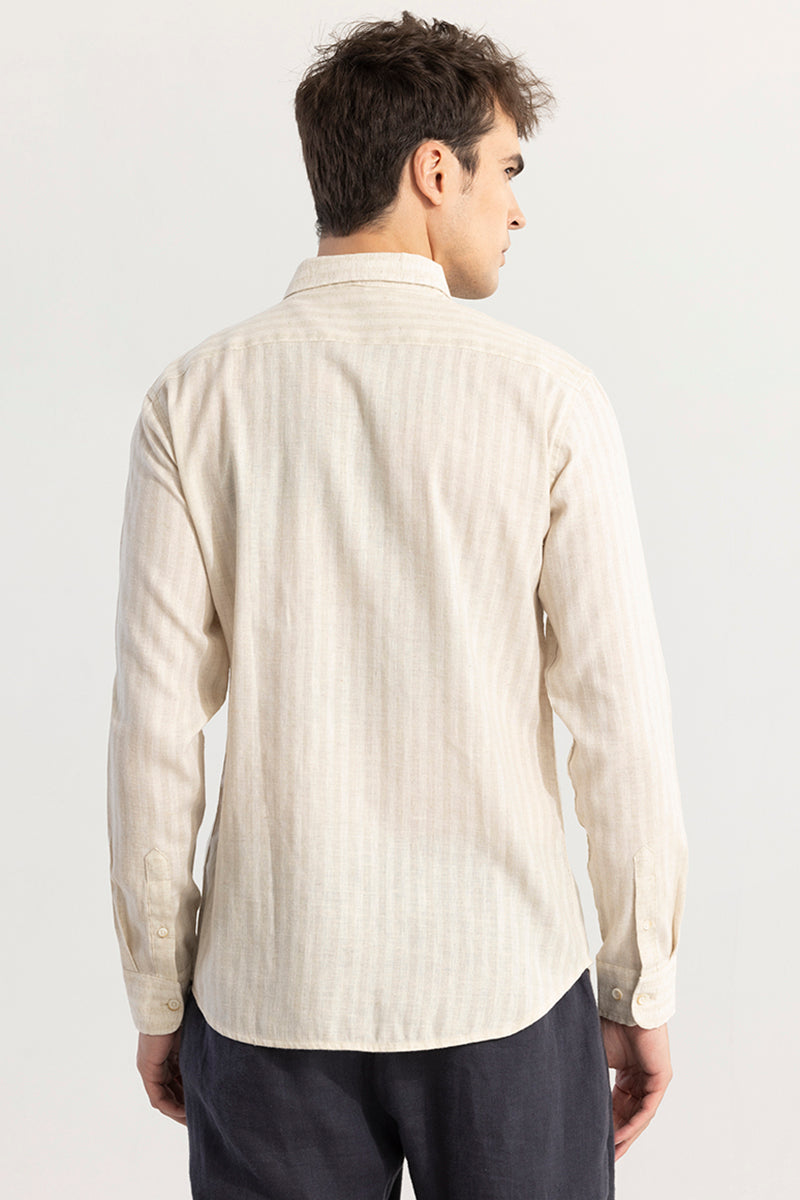 NanoStripe Beige Linen Shirt