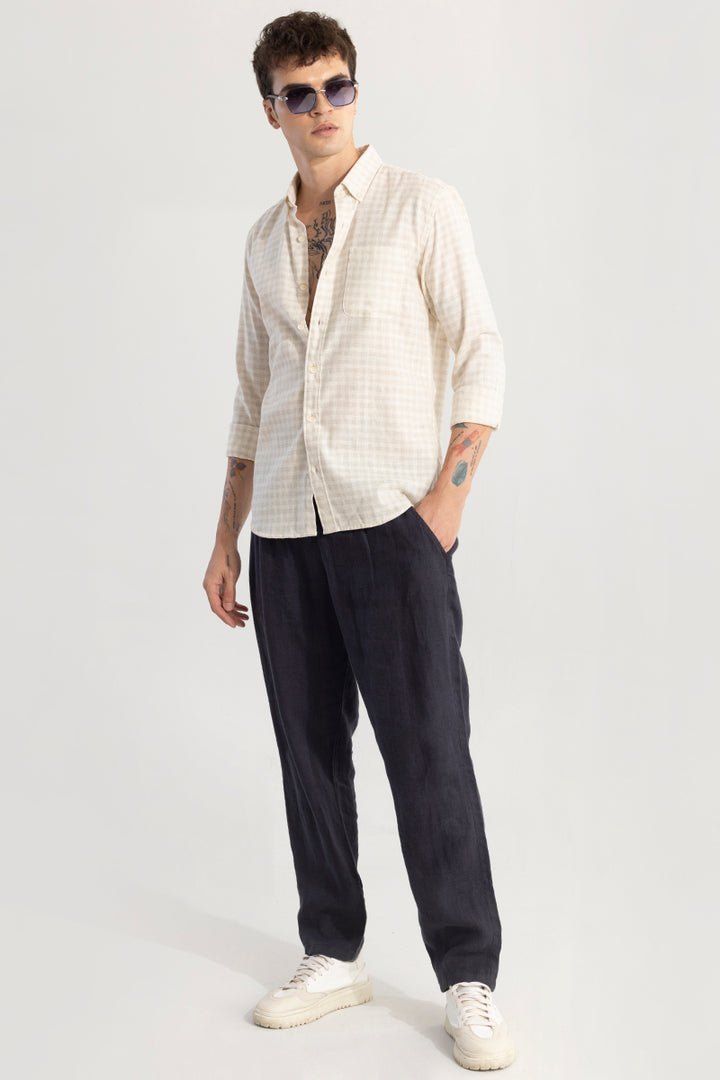 MiniGrid Beige Linen Shirt