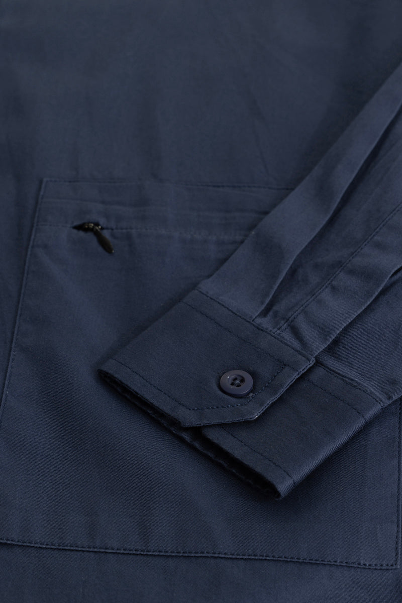 Dark Blue Zipper Pocket Overshirt