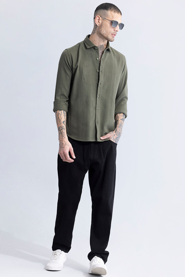 Breezy Charm Stripe Olive Shirt