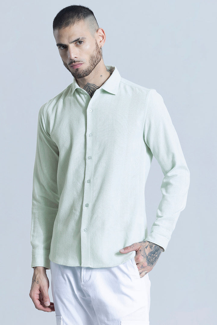 Self Stripe Light Green Shirt