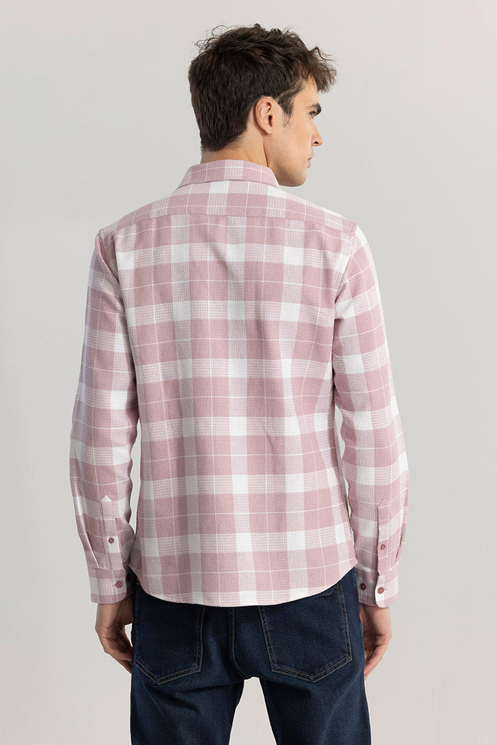 Plaid Grid Baby Pink Checks Shirt