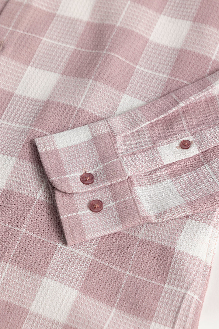 Plaid Grid Baby Pink Checks Shirt