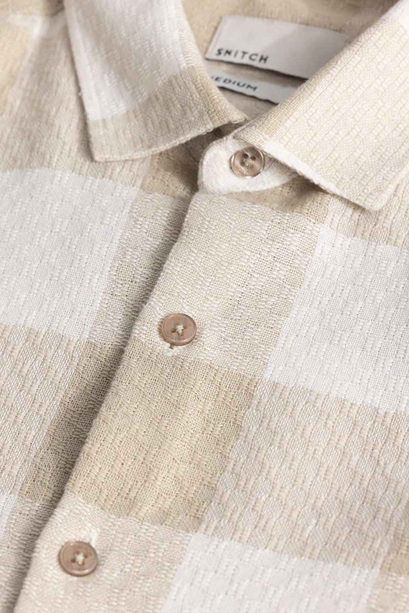 Buffalo Grid Beige Checks Shirt