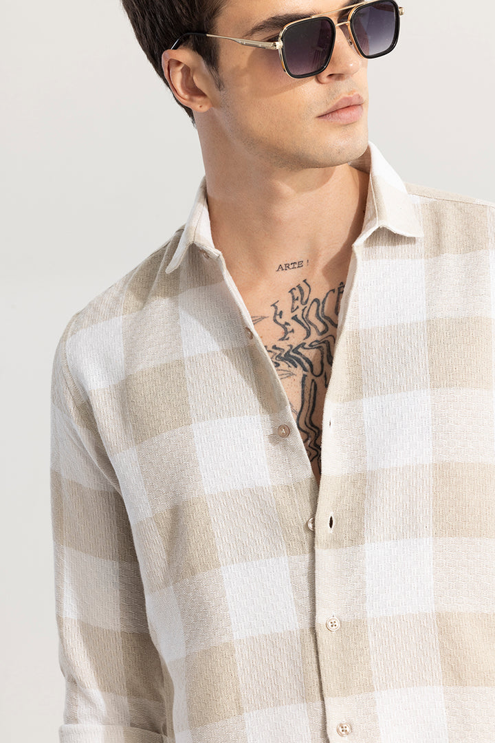 Buffalo Grid Beige Checks Shirt