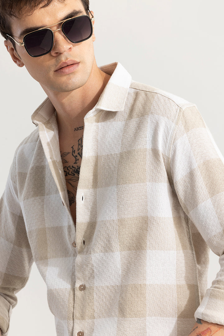 Buffalo Grid Beige Checks Shirt