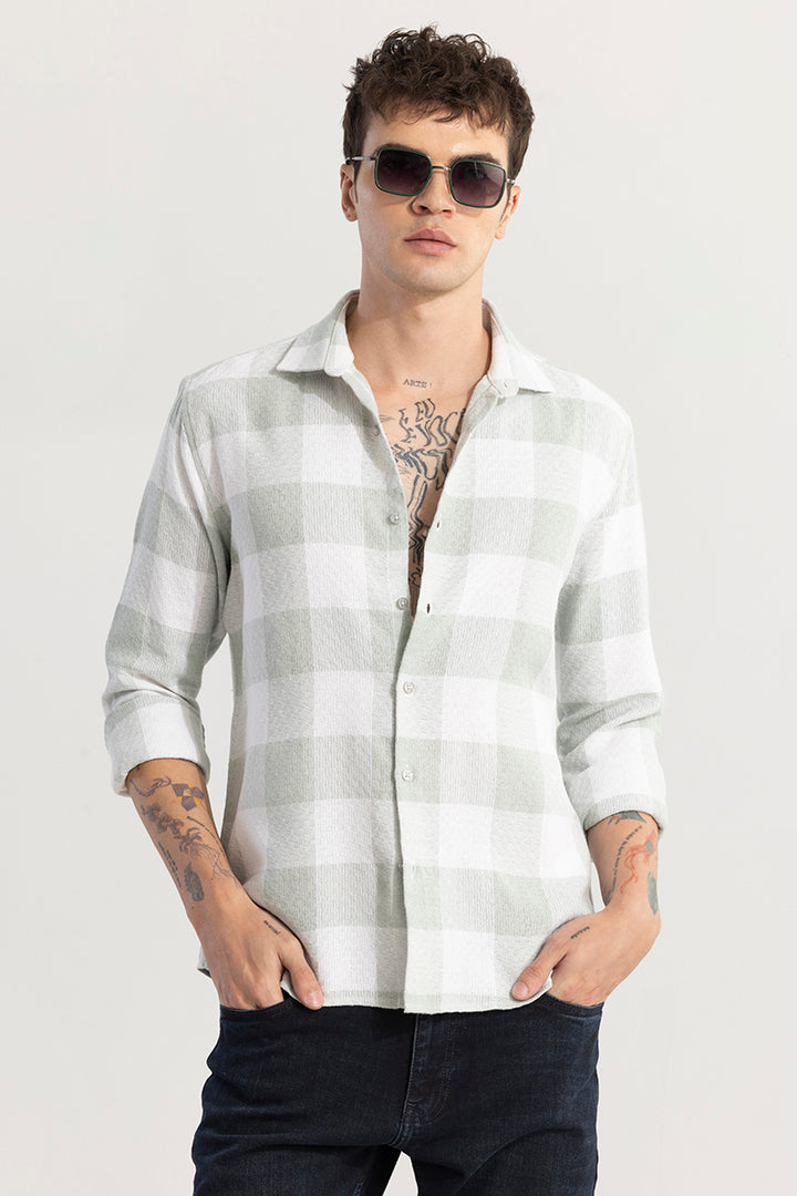 Buffalo Grid Mint Green Checks Shirt