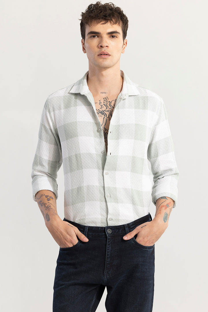 Buffalo Grid Mint Green Checks Shirt