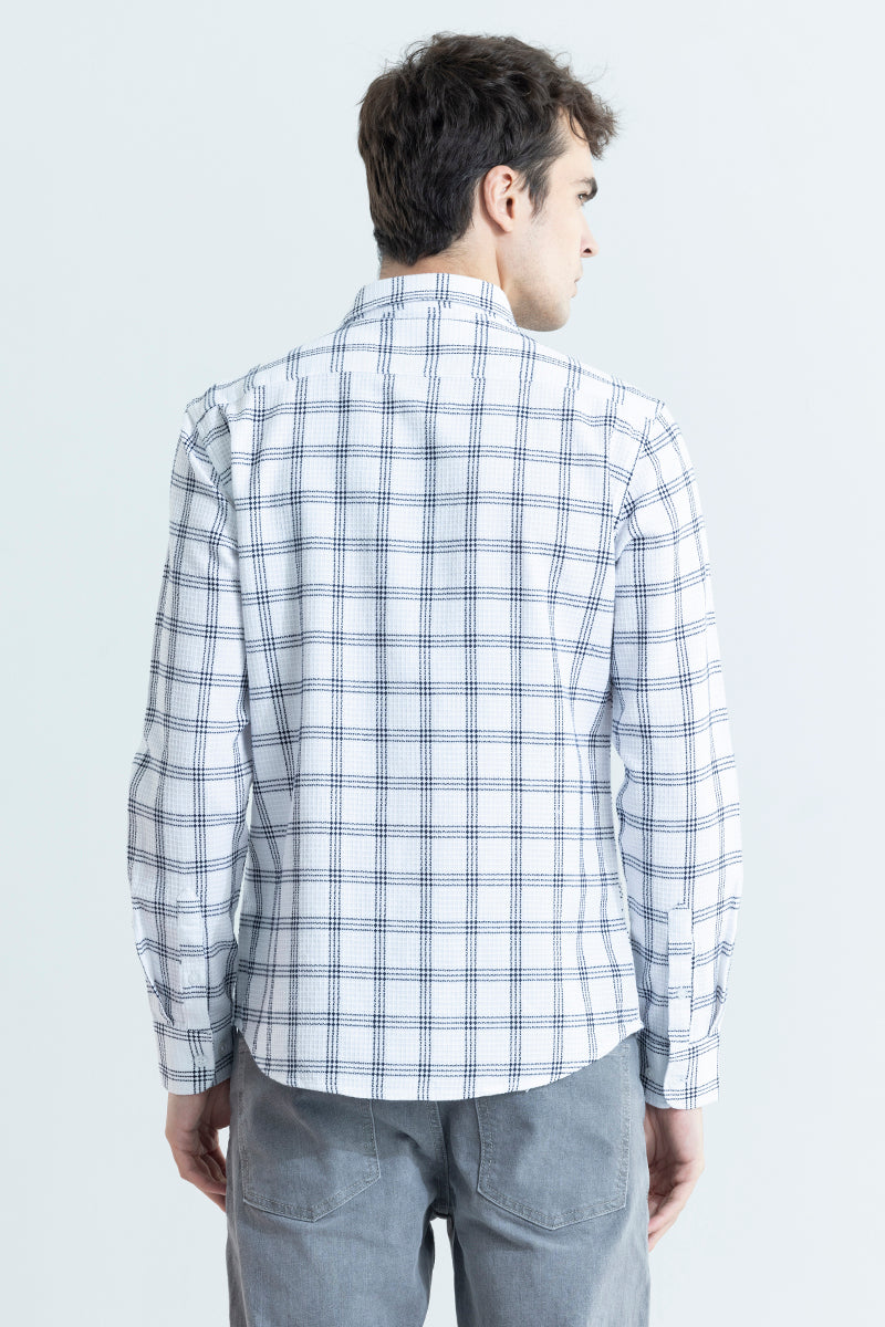 Gridon White Checks Shirt