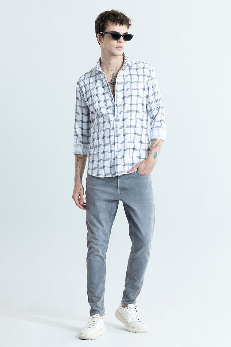 Gridon White Checks Shirt