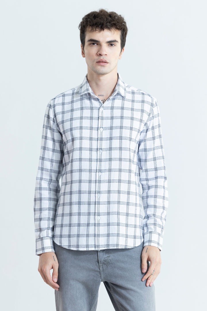 Gridon White Checks Shirt