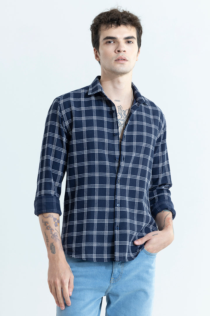 Gridon Navy Checks Shirt