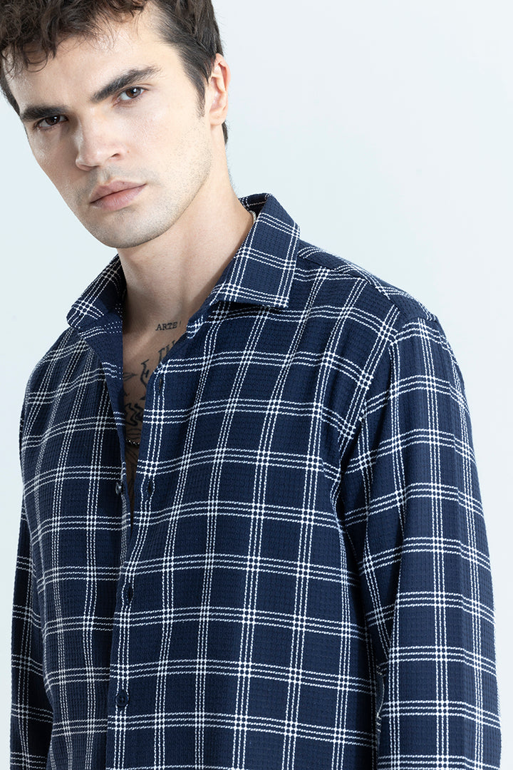 Gridon Navy Checks Shirt