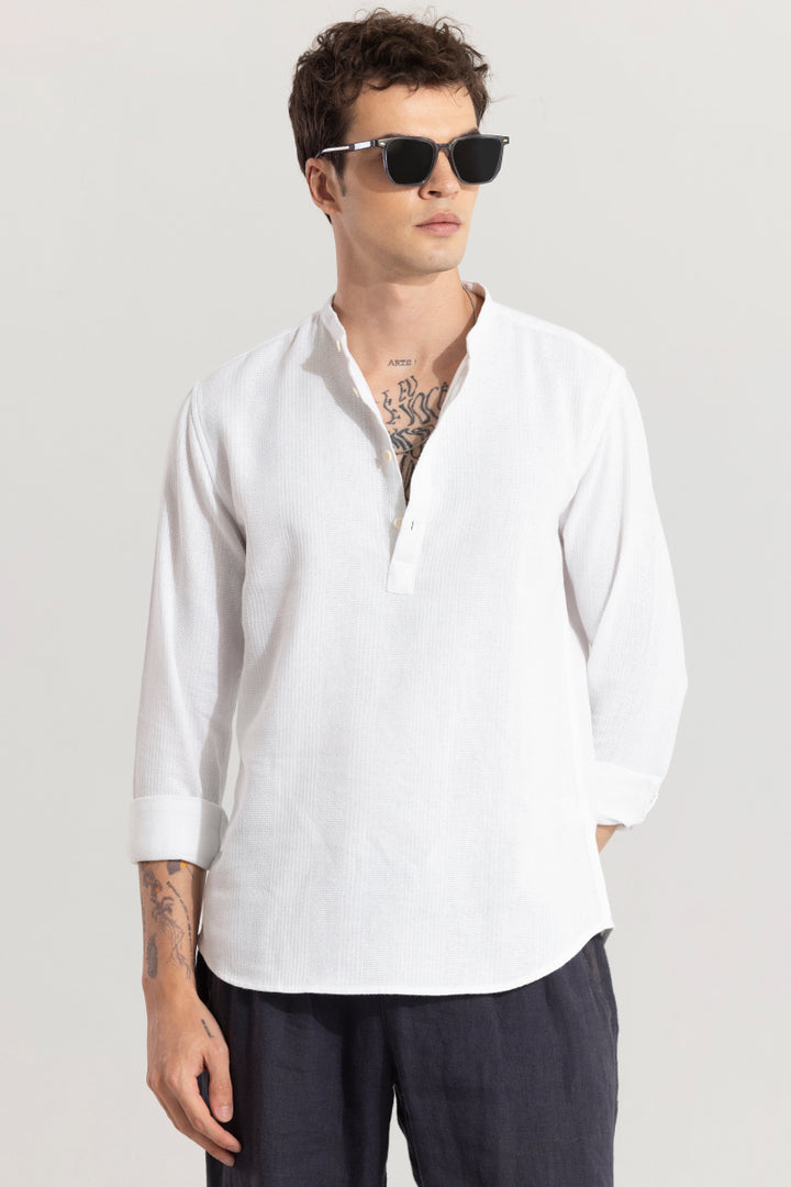 Mandarin Line White Kurta