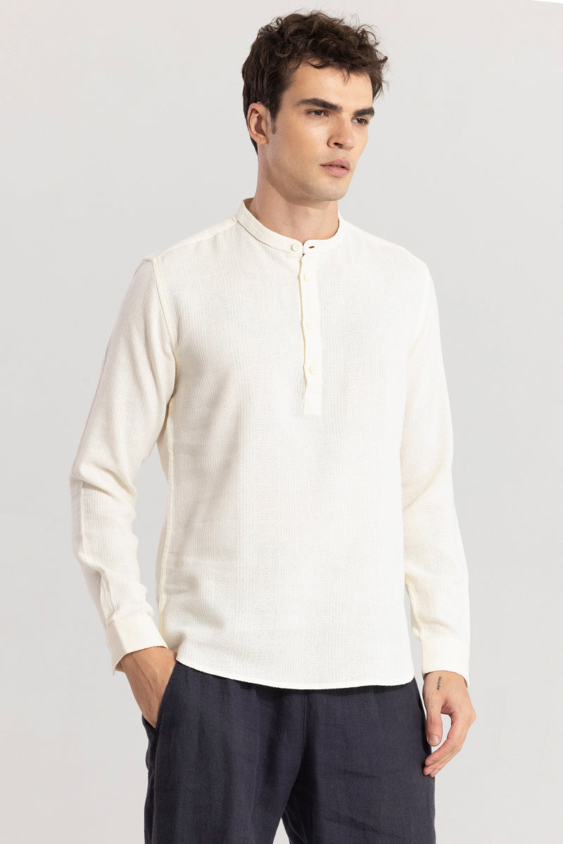 Mandarin Line Cream Kurta