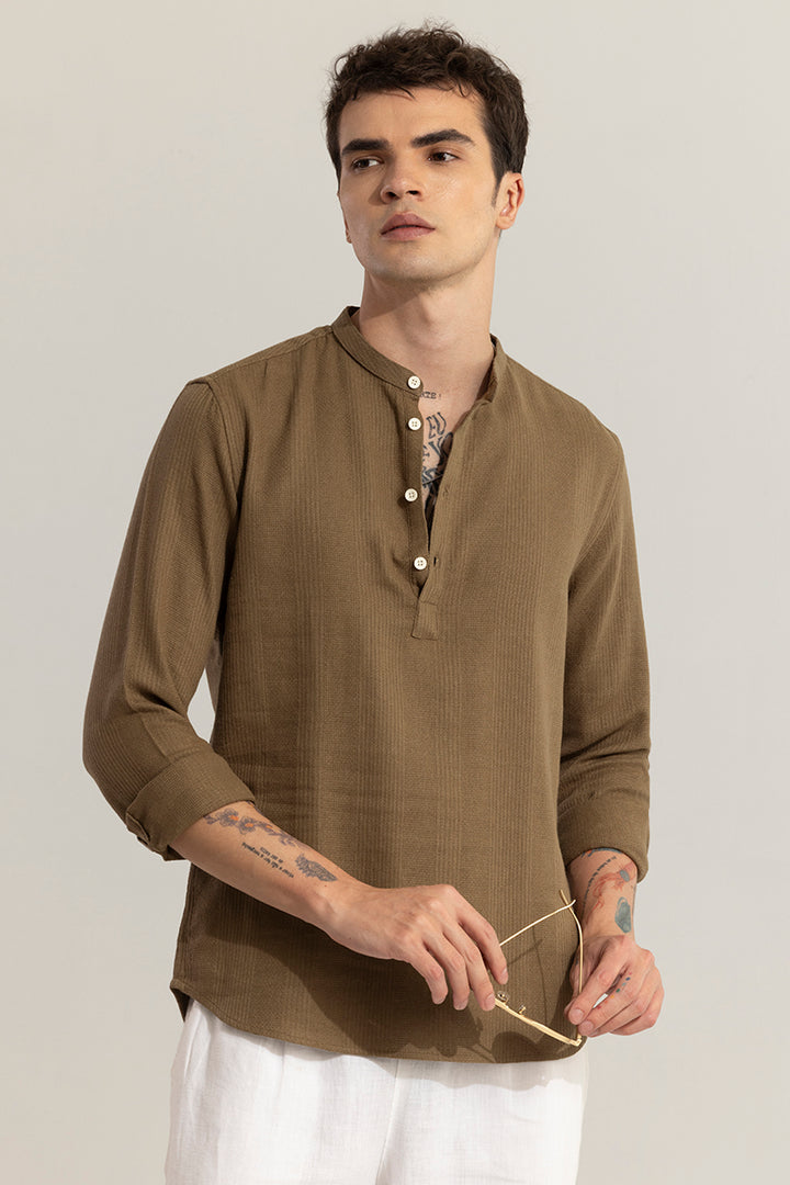 Mandarin Line Brown Kurta