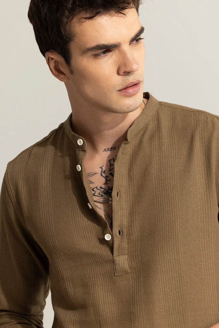 Mandarin Line Brown Kurta