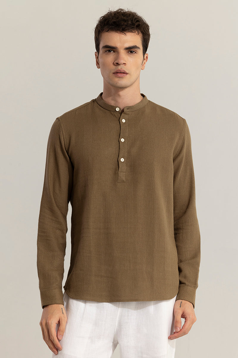 Mandarin Line Brown Kurta