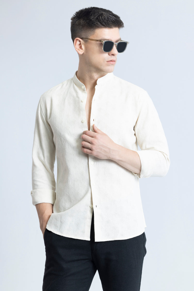 Mandarin Mystique Cream Shirt