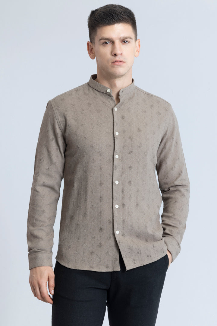 Mandarin Mystique Khaki Shirt