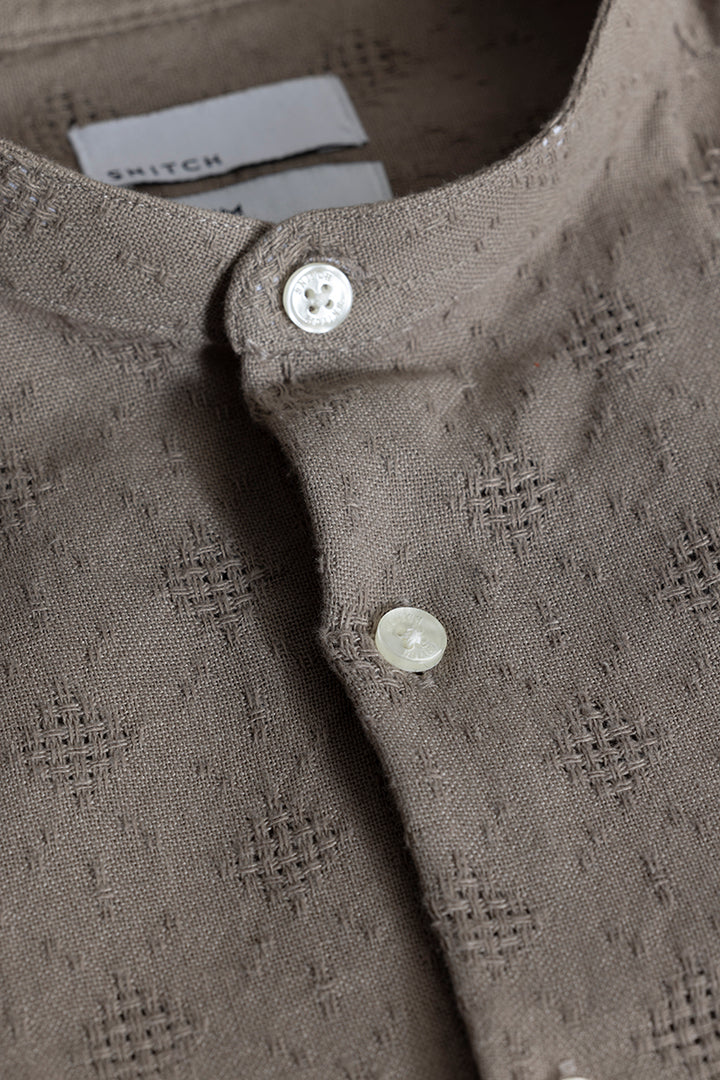 Mandarin Mystique Khaki Shirt