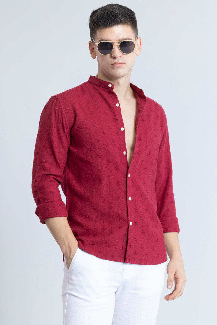 Mandarin Mystique Red Shirt