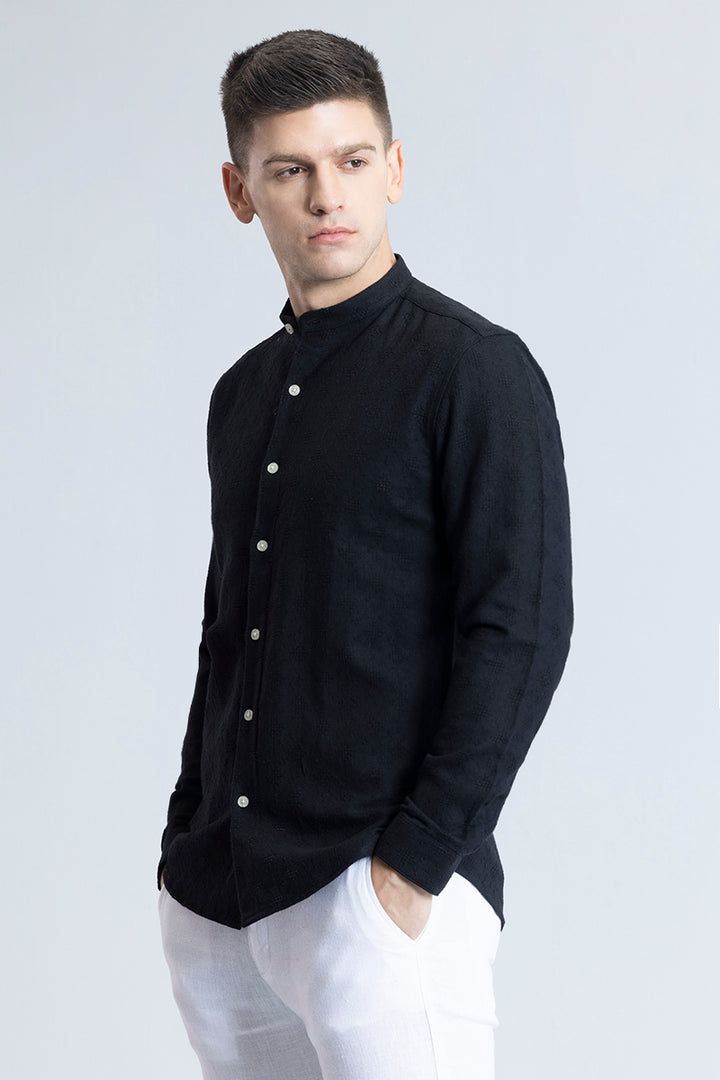 Mandarin Mystique Black Shirt