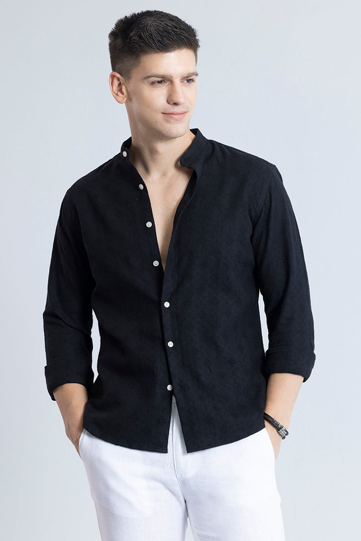 Mandarin Mystique Black Shirt